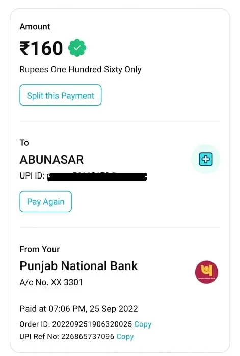 PNB UPI Paytm Payment